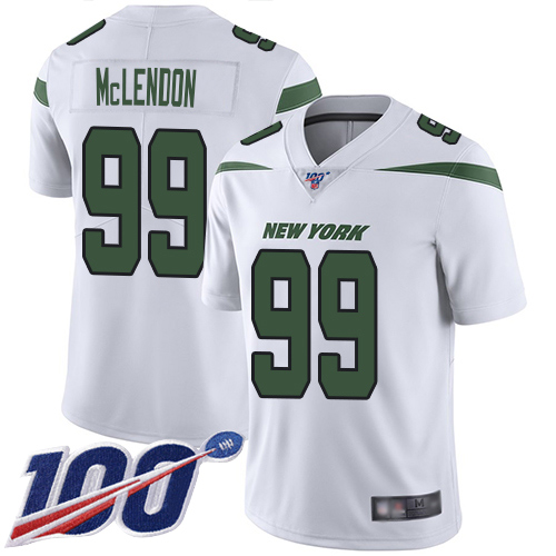 New York Jets Limited White Men Steve McLendon Road Jersey NFL Football #99 100th Season Vapor Untouchable->new york jets->NFL Jersey